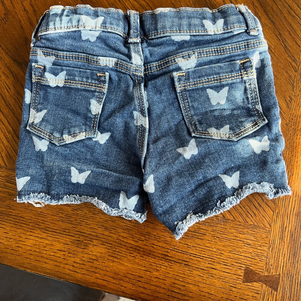 Little girl butterflies denim shorts